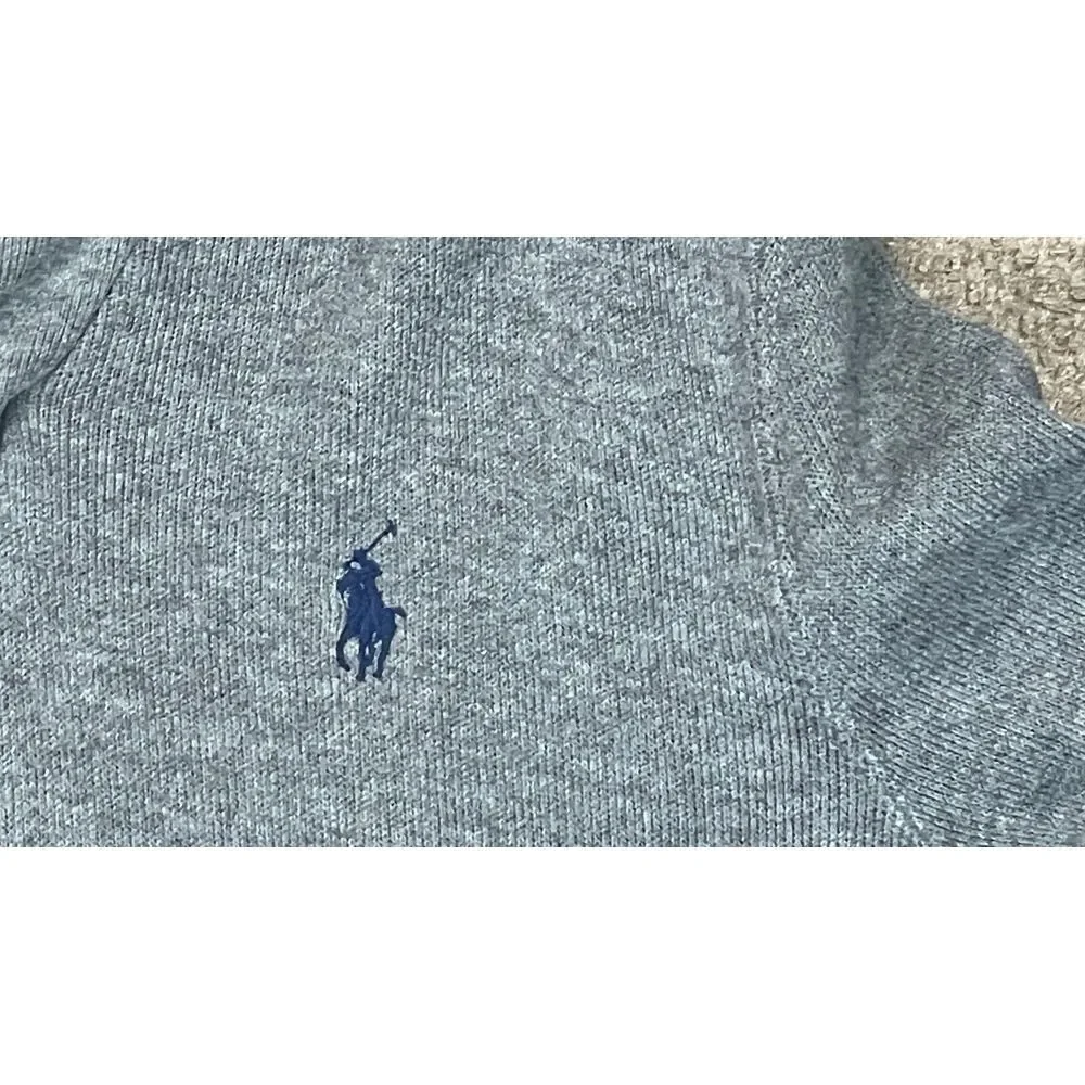 Polo by Ralph Lauren Men's Shawl Neck Collar Gray Long Sleeve Sweater Size Large